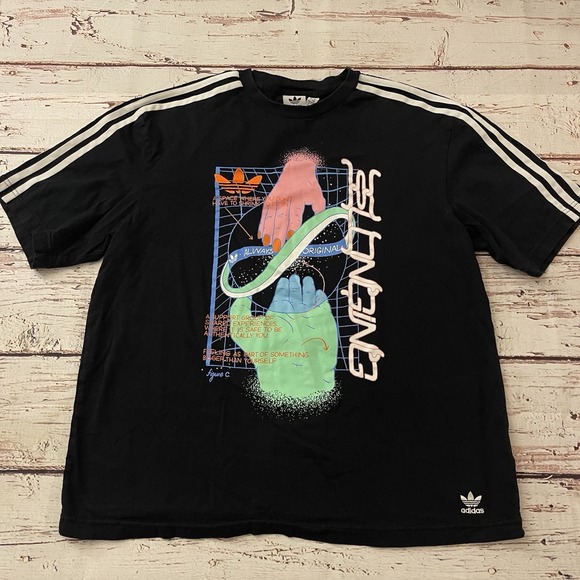 Adidas Originals Classic Oversized‎ T-shirt Black Size Medium Women's Street - Picture 1 of 10
